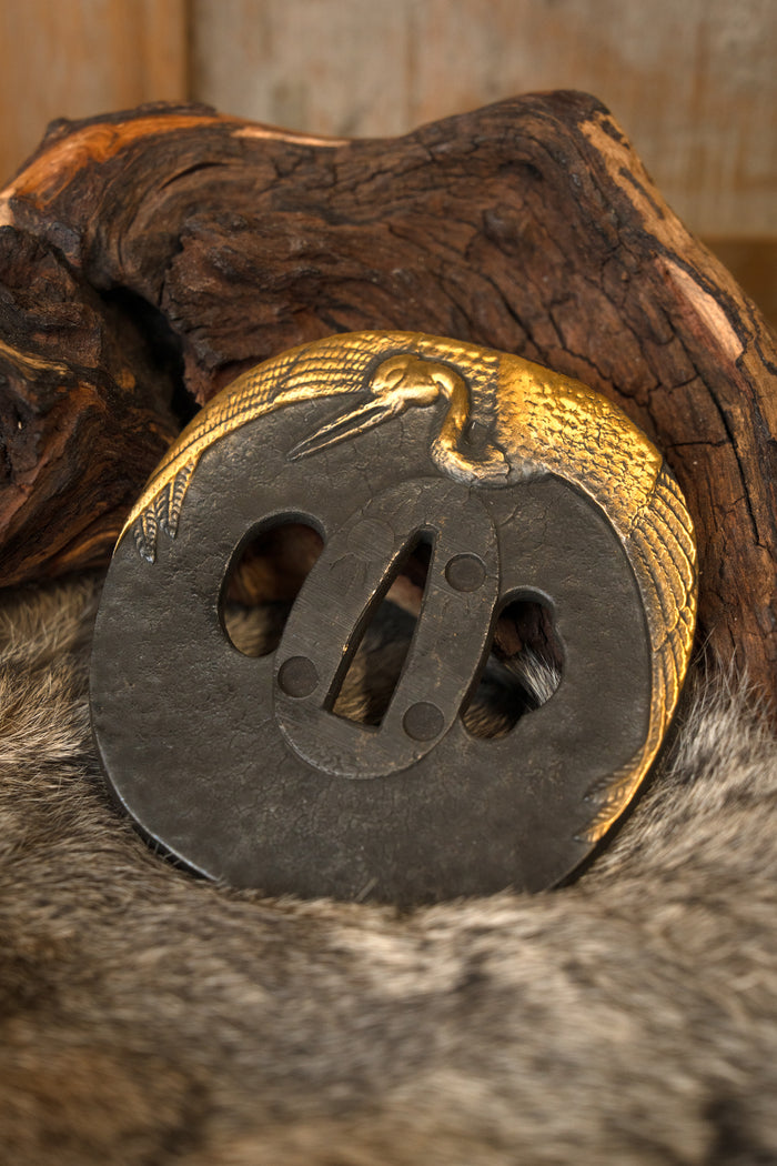Crane tsuba