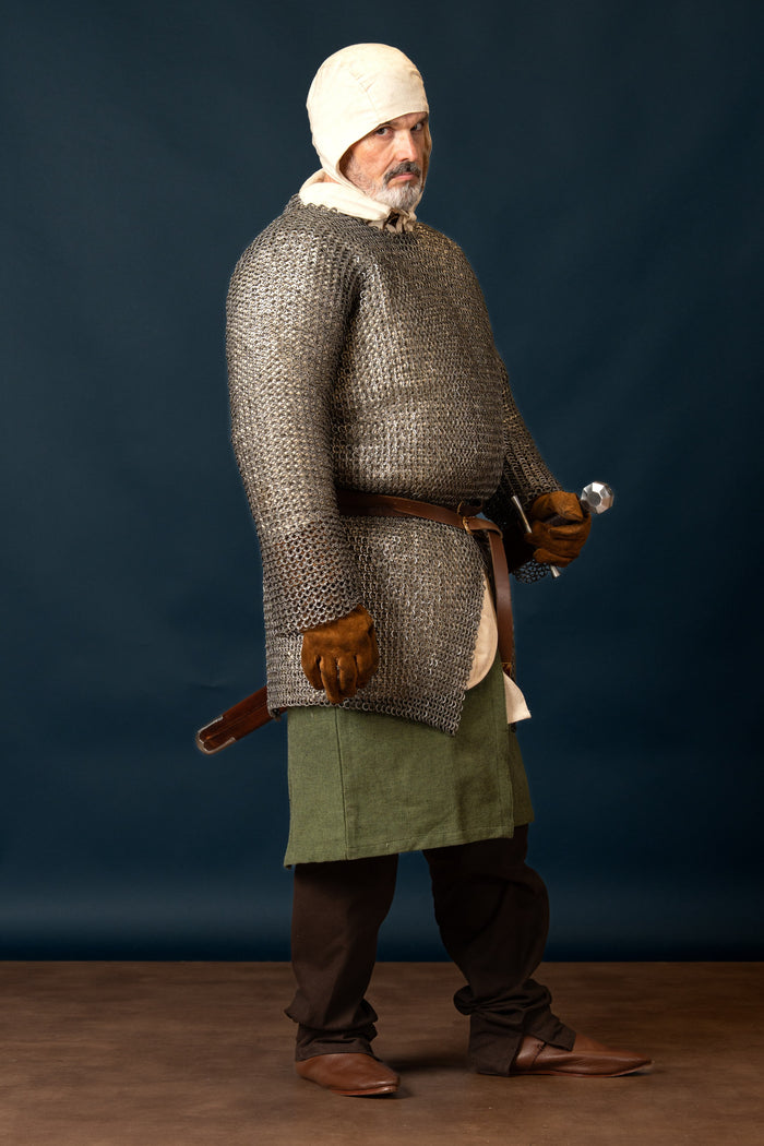 Hauberk with split, round rings - round rivets, 10 mm