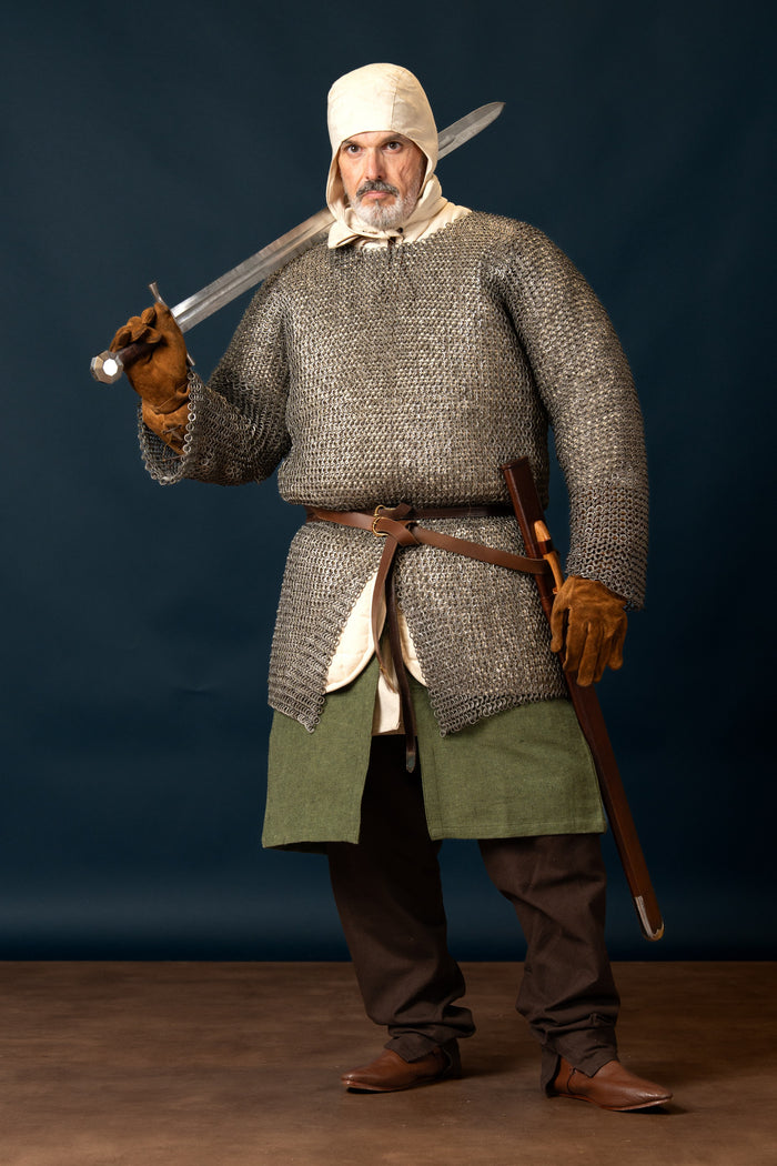 Hauberk with split, round rings - round rivets, 10 mm