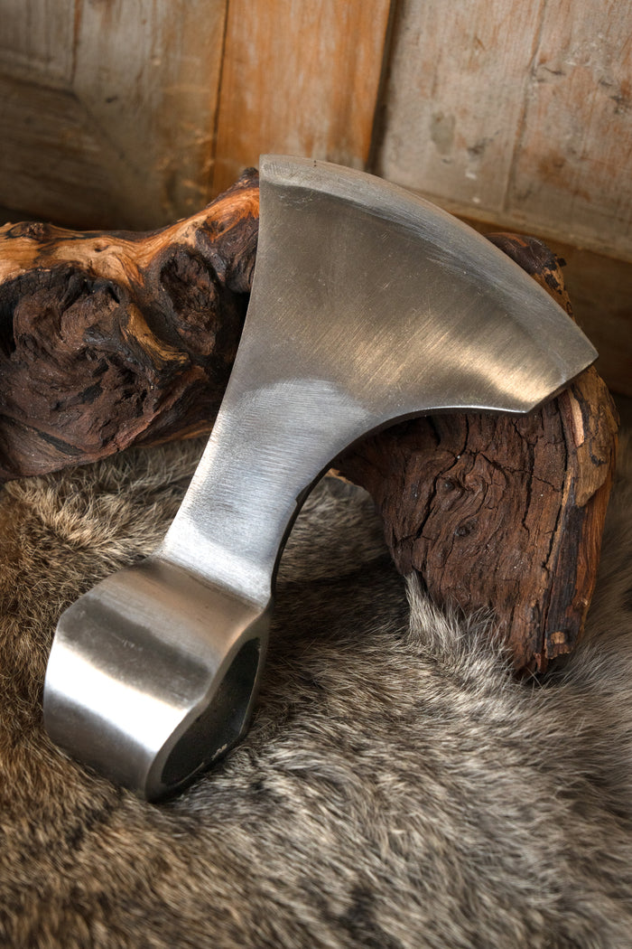 Viking bearded axe blade, type D, blunt (battle-ready)