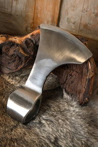 Viking bearded axe blade, type D, blunt (battle-ready)