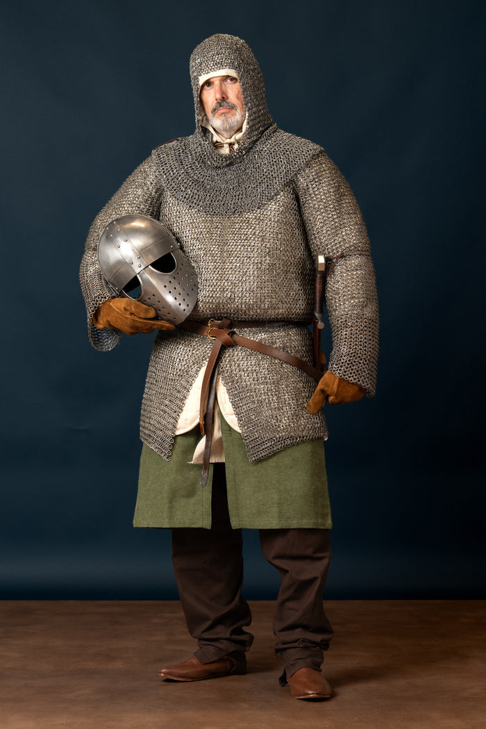 Hauberk with split, round rings - round rivets, 10 mm