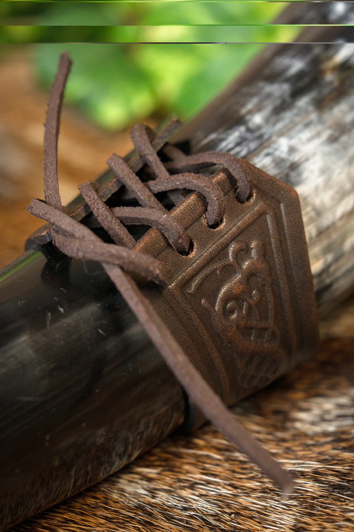 Drinking horn belt holder Castagir brown