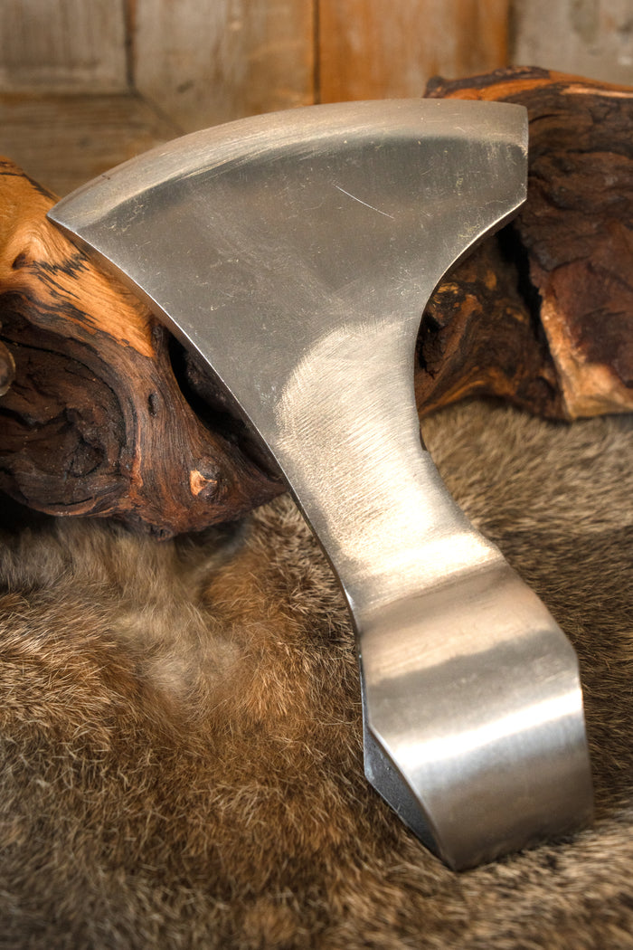 Viking bearded axe blade, type D, blunt (battle-ready)