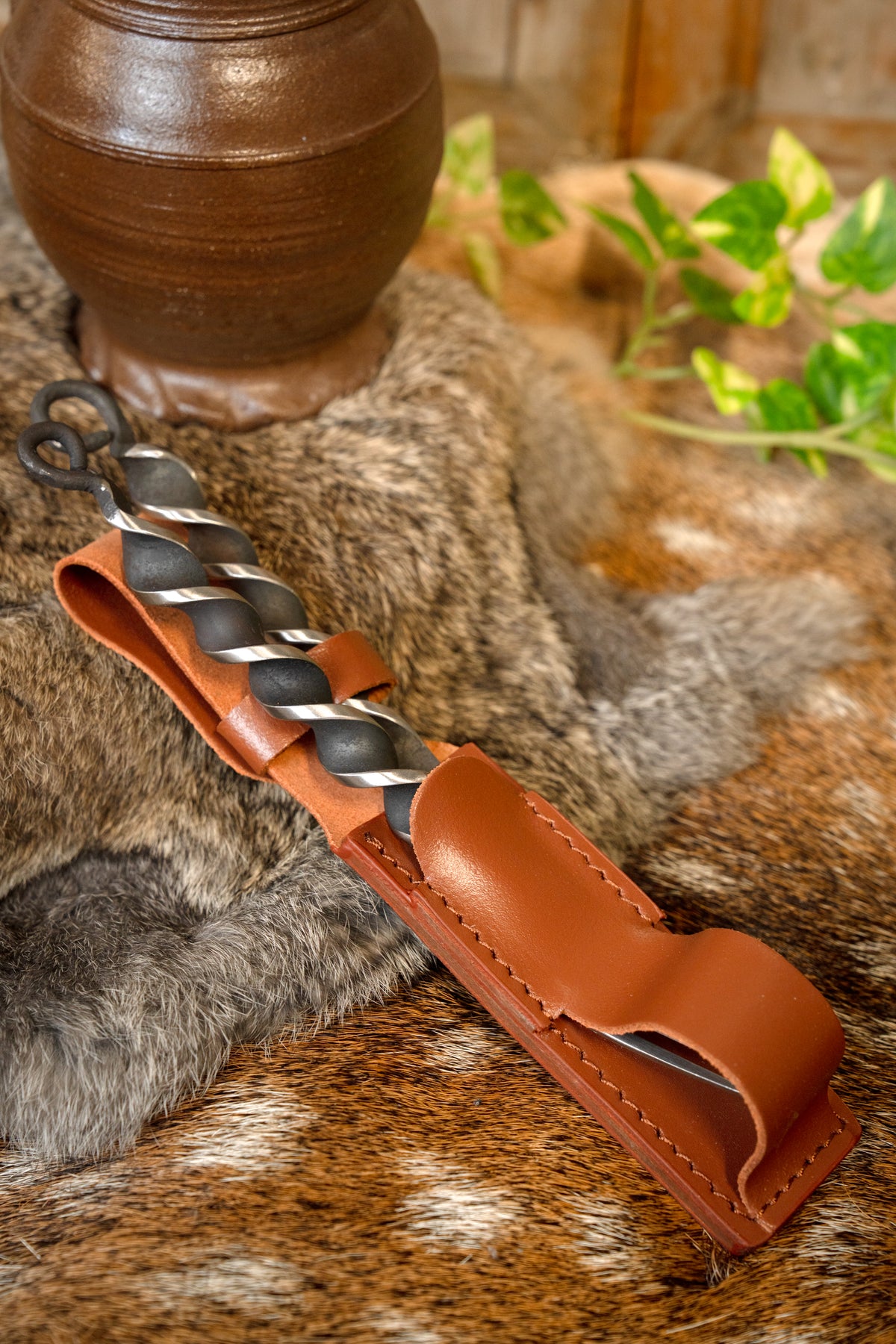 Knife and fork twisted handle, stainless steel