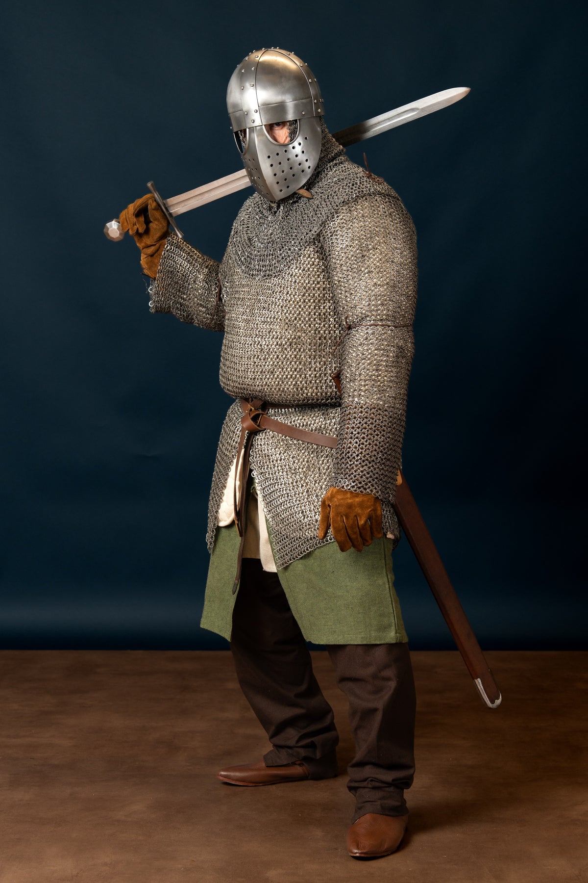 Hauberk with split, round rings - round rivets, 10 mm