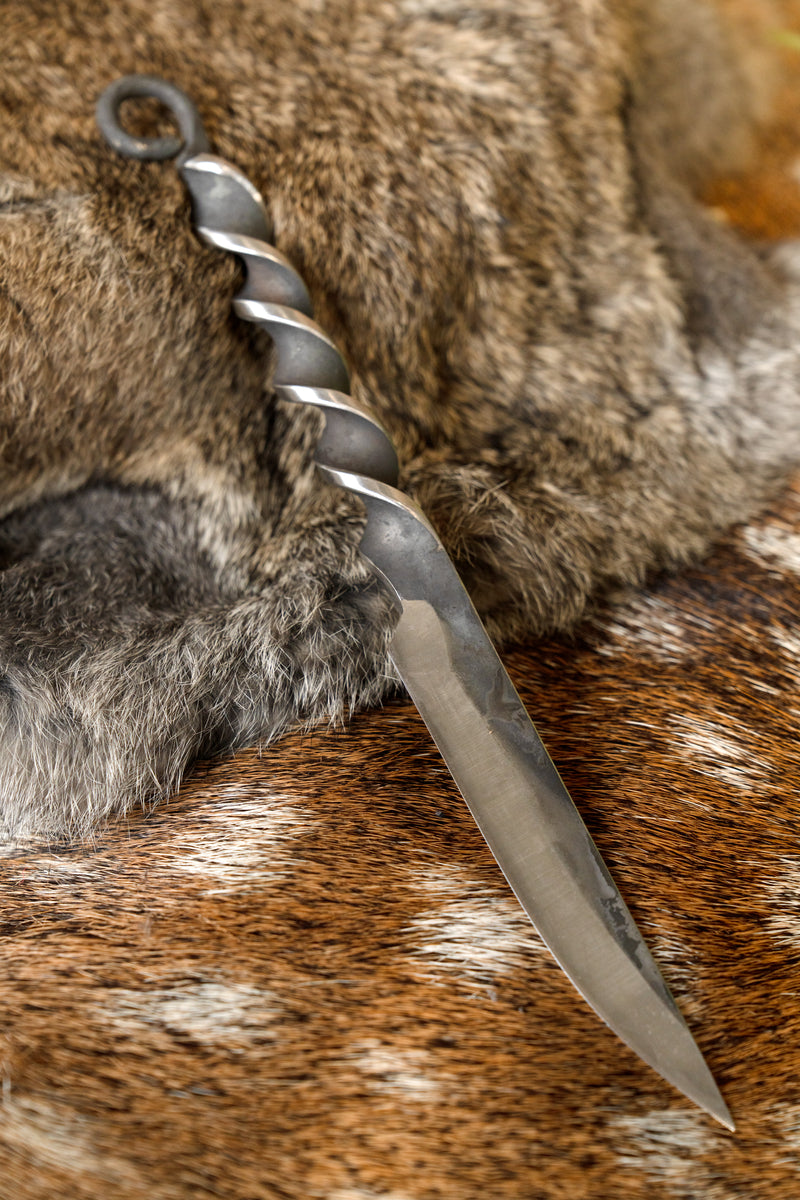 Coltello e forchetta con impugnatura ritorta, acciaio inox