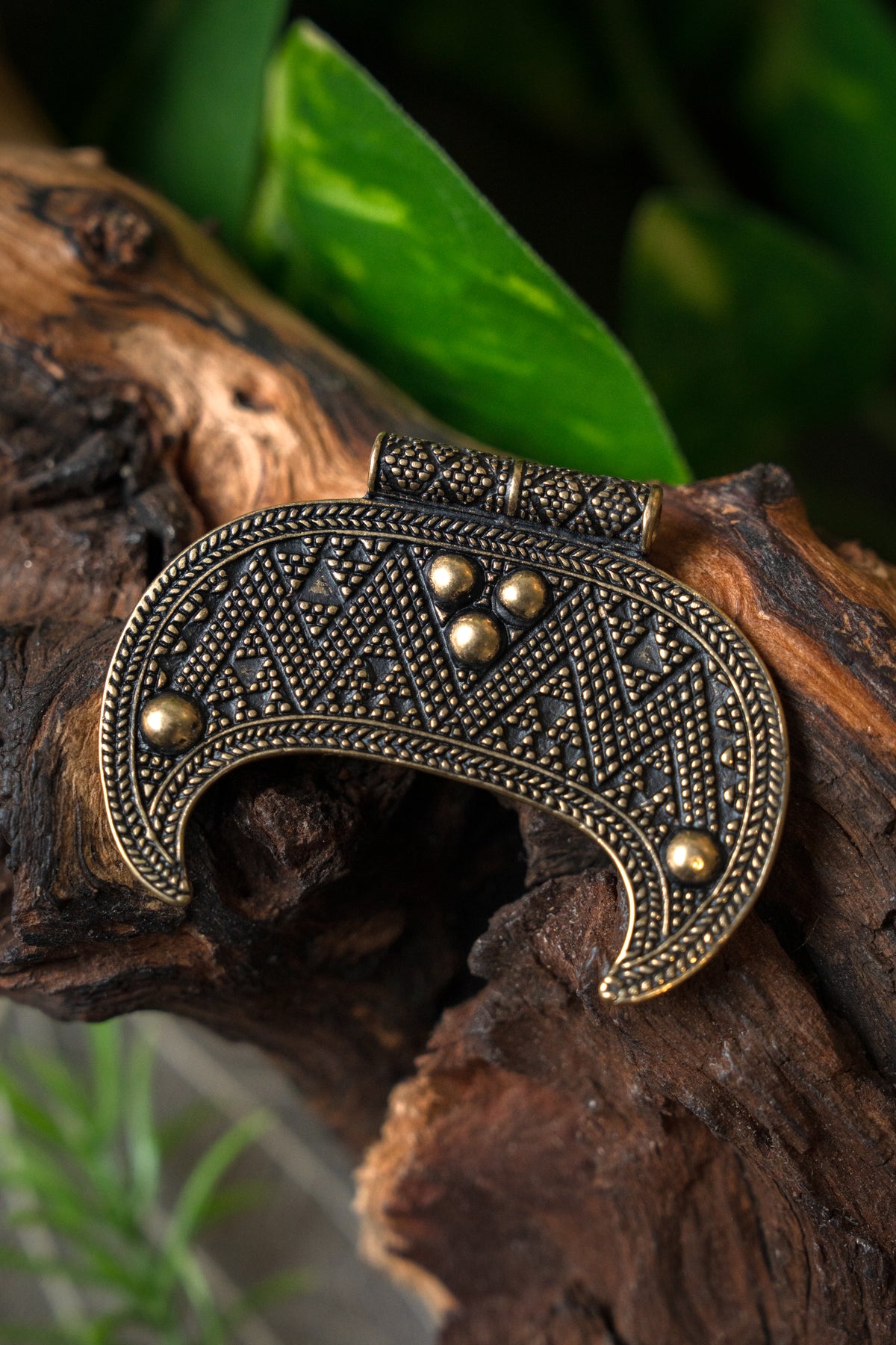 Slavic Lunula amulet size, bronze
