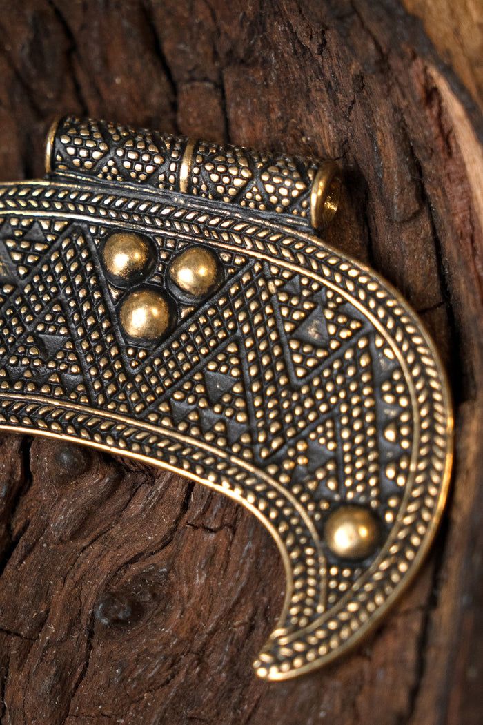 Slavic Lunula amulet size, bronze