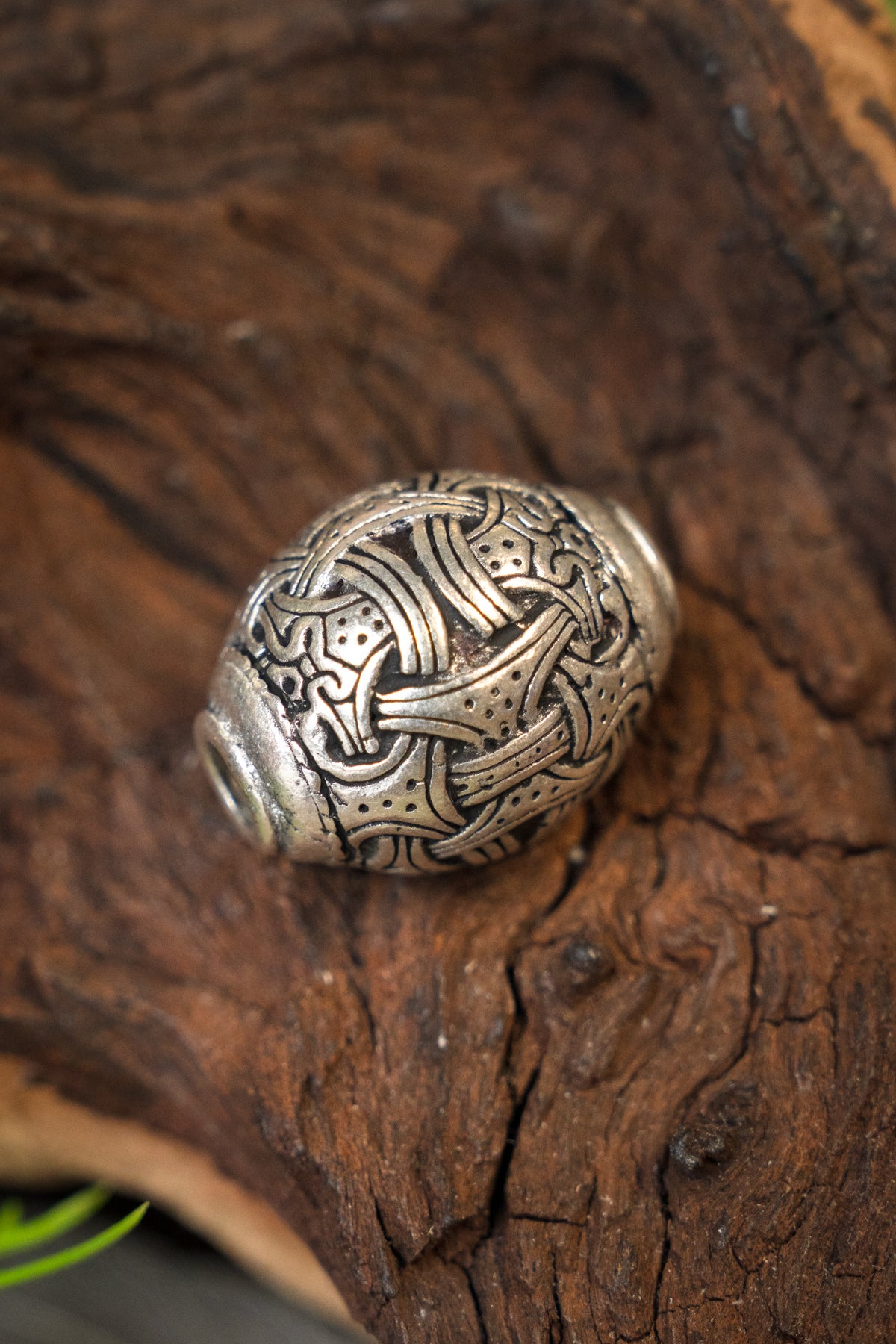 Viking bead Jellinge, silver-plated, bronze