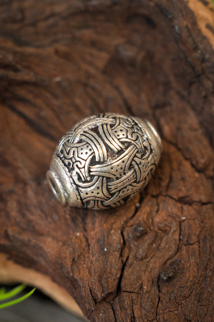 Viking bead Jellinge, silver-plated, bronze
