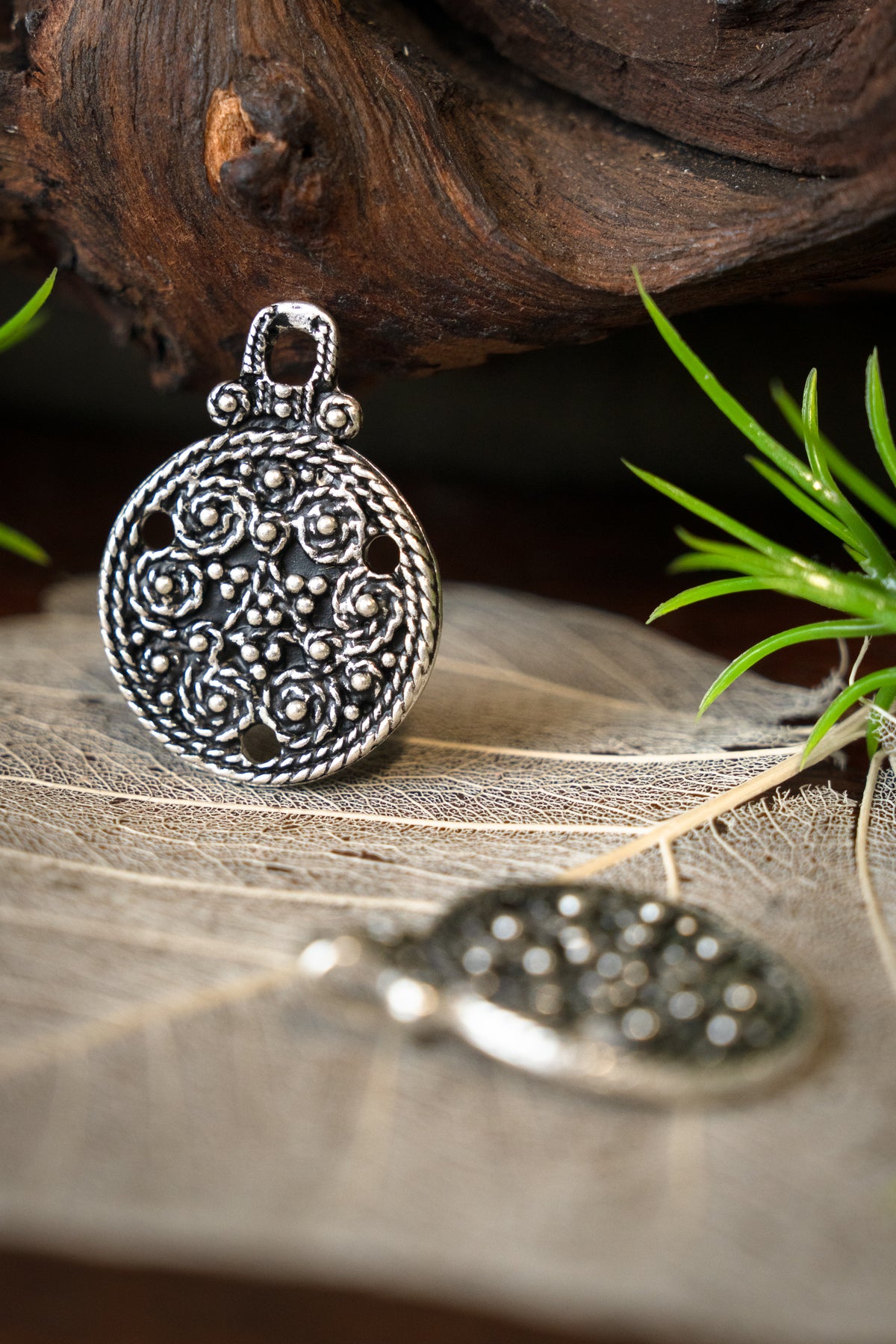 Viking mantle clasp Birka, silvered bronze
