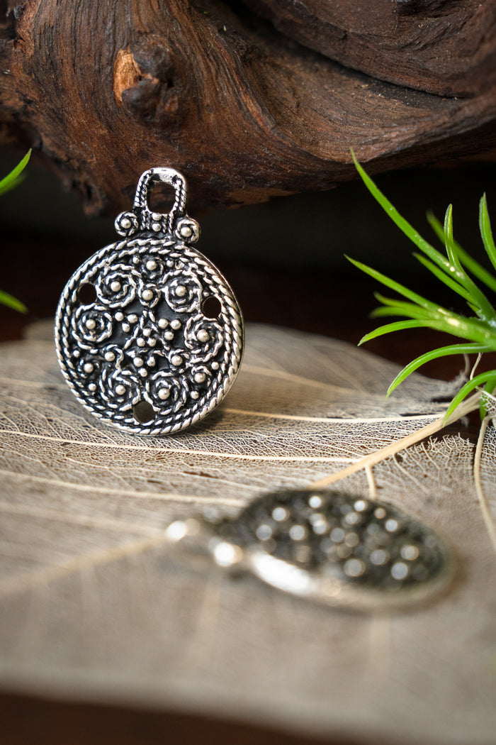 Viking mantle clasp Birka, silvered bronze