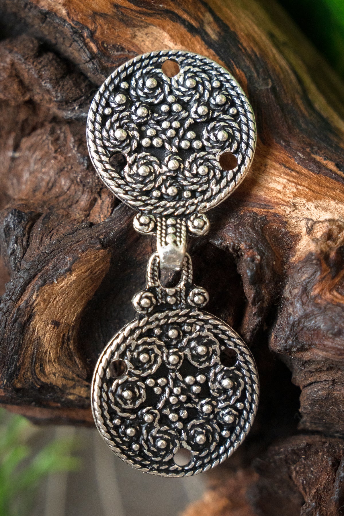 Viking mantle clasp Birka, silvered bronze
