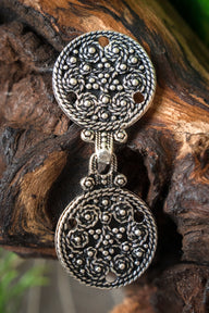 Viking mantle clasp Birka, silvered bronze