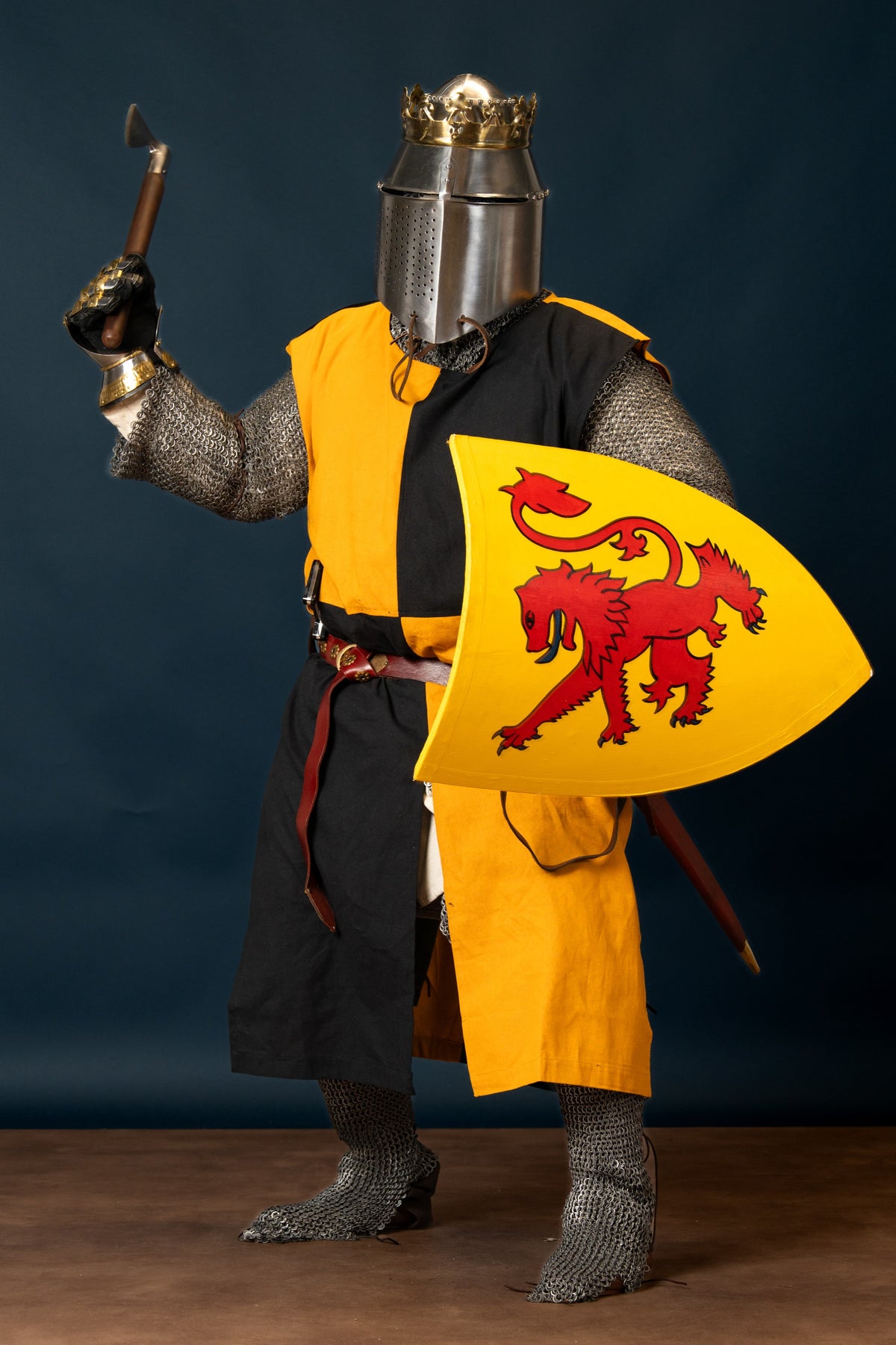 Medieval surcoat Rodrick, orange-black