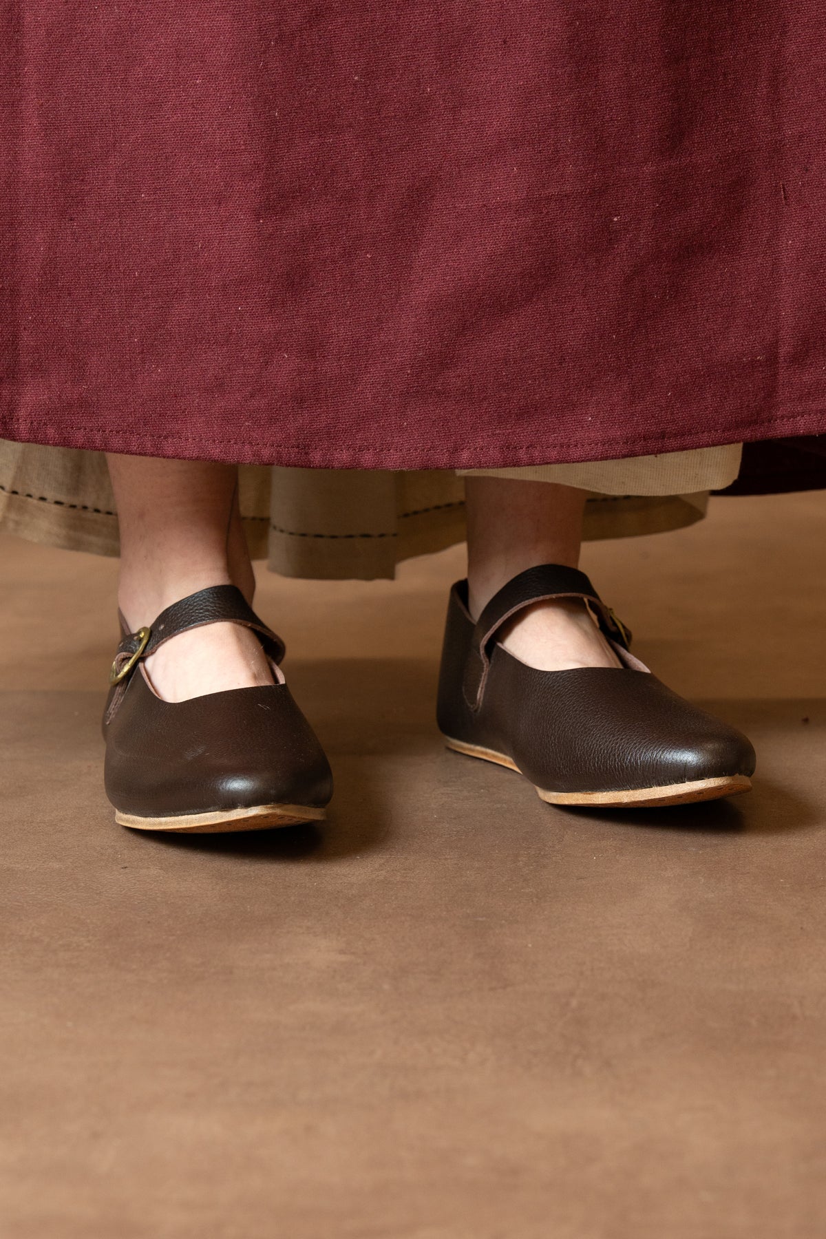 Shoes Hedwig, medieval, brown