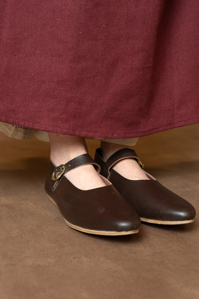 Shoes Hedwig, medieval, brown