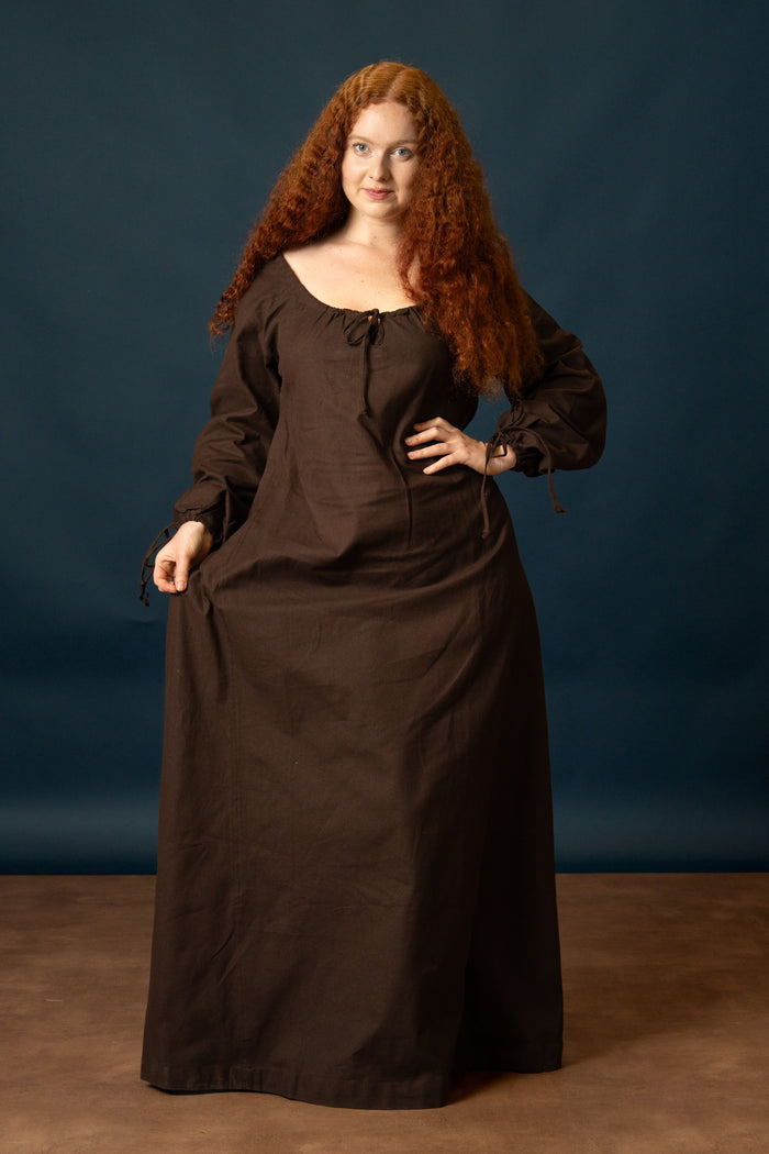 Matilda medieval chemise, underdress, brown