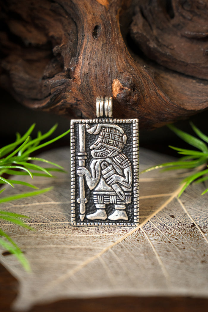 Vendel Warrior Torslunda Pressplate, Pendant silvered bronze