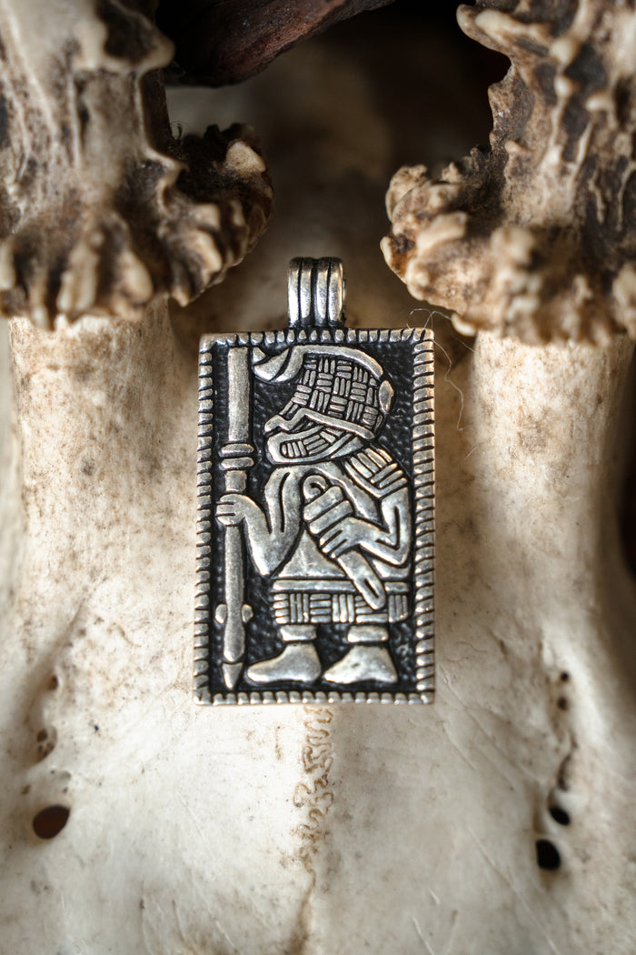 Vendel Warrior Torslunda Pressplate, Pendant silvered bronze