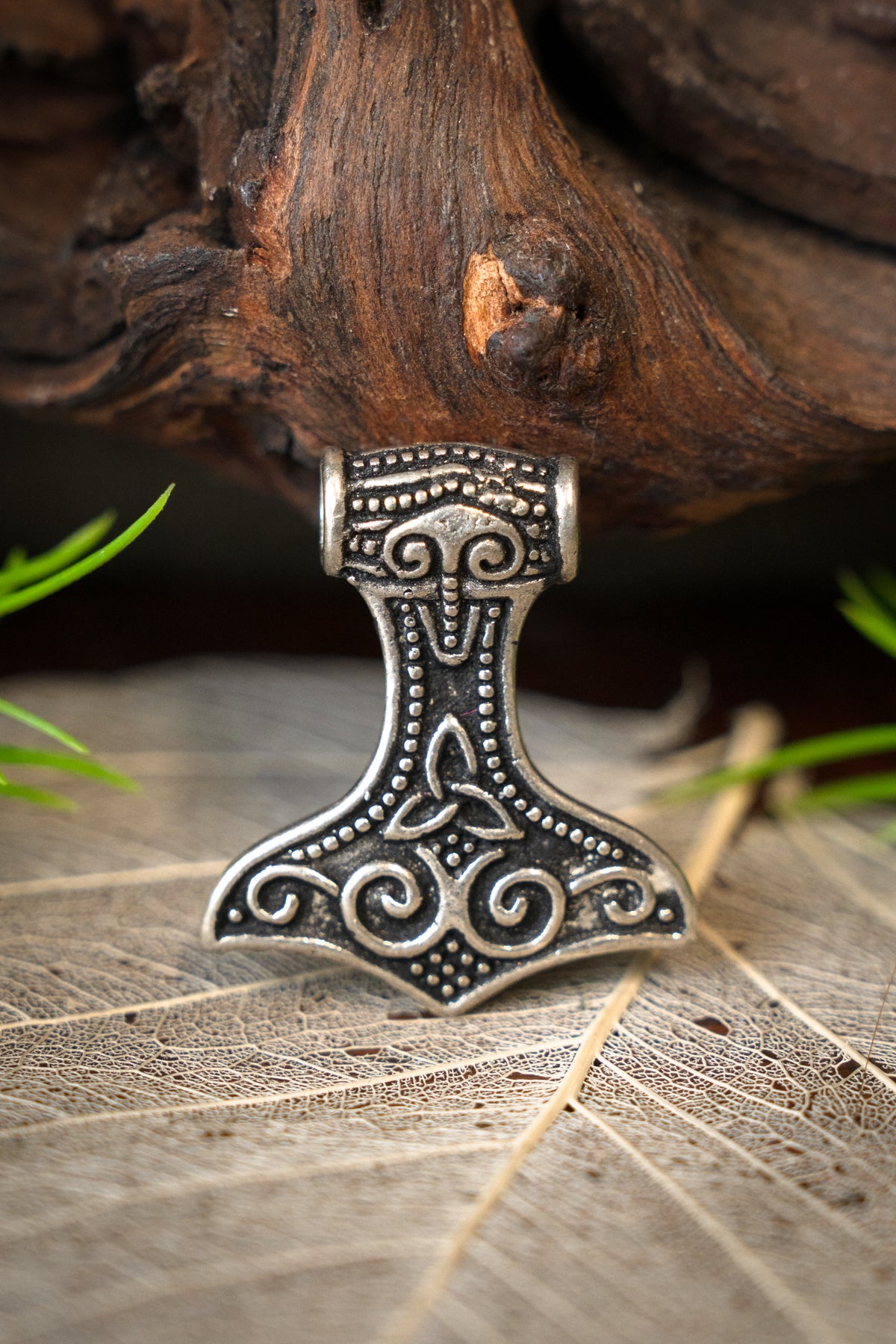 Rusvik Thor's hammer, silvered bronze