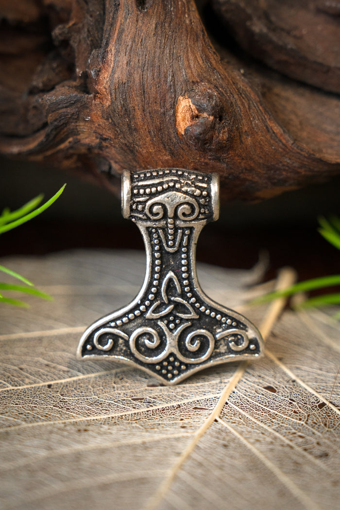 Rusvik Thor's hammer, silvered bronze