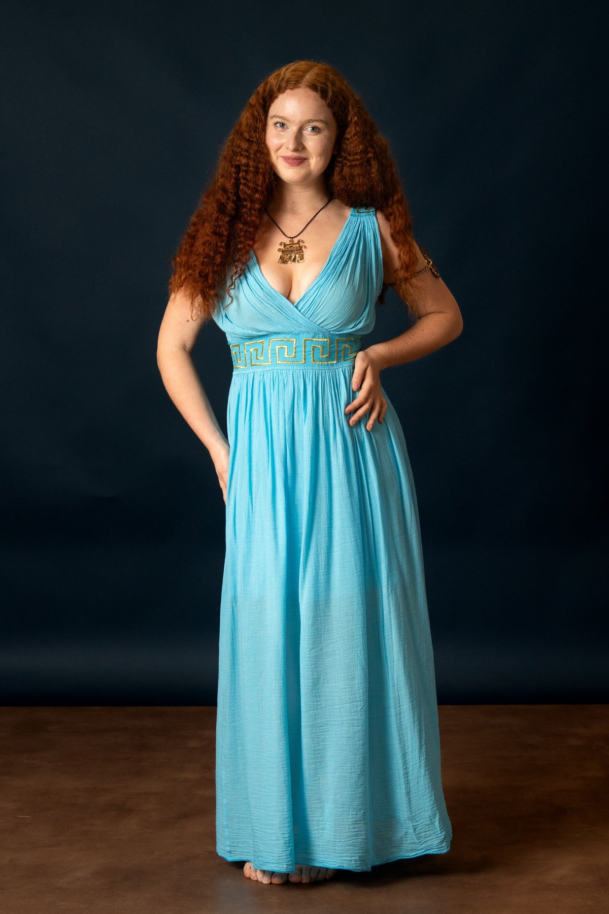 Goddess dress Penelope, turquoise