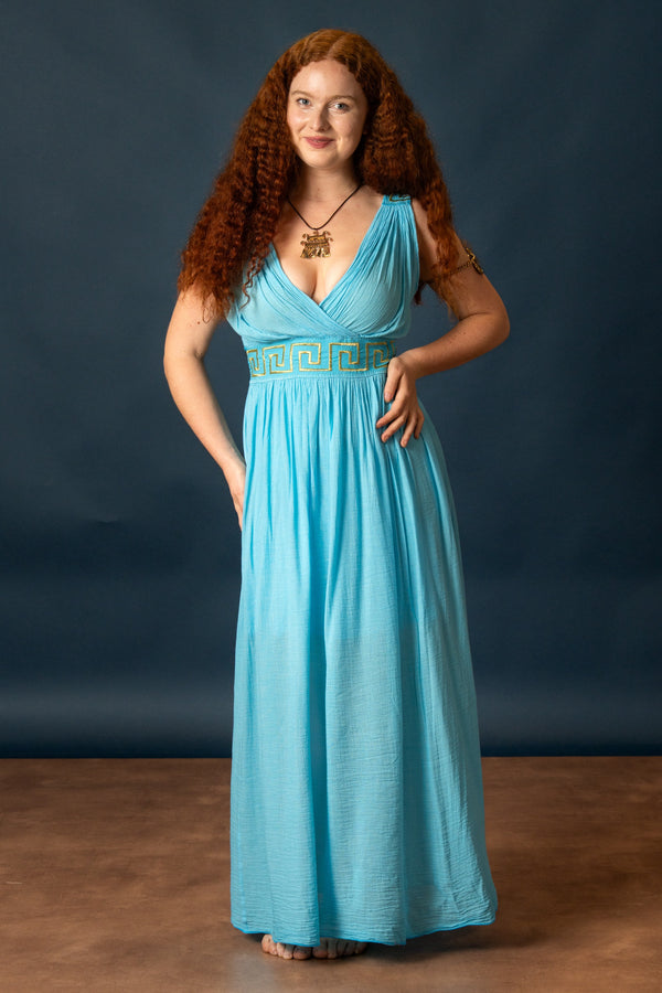 Goddess dress Penelope, turquoise