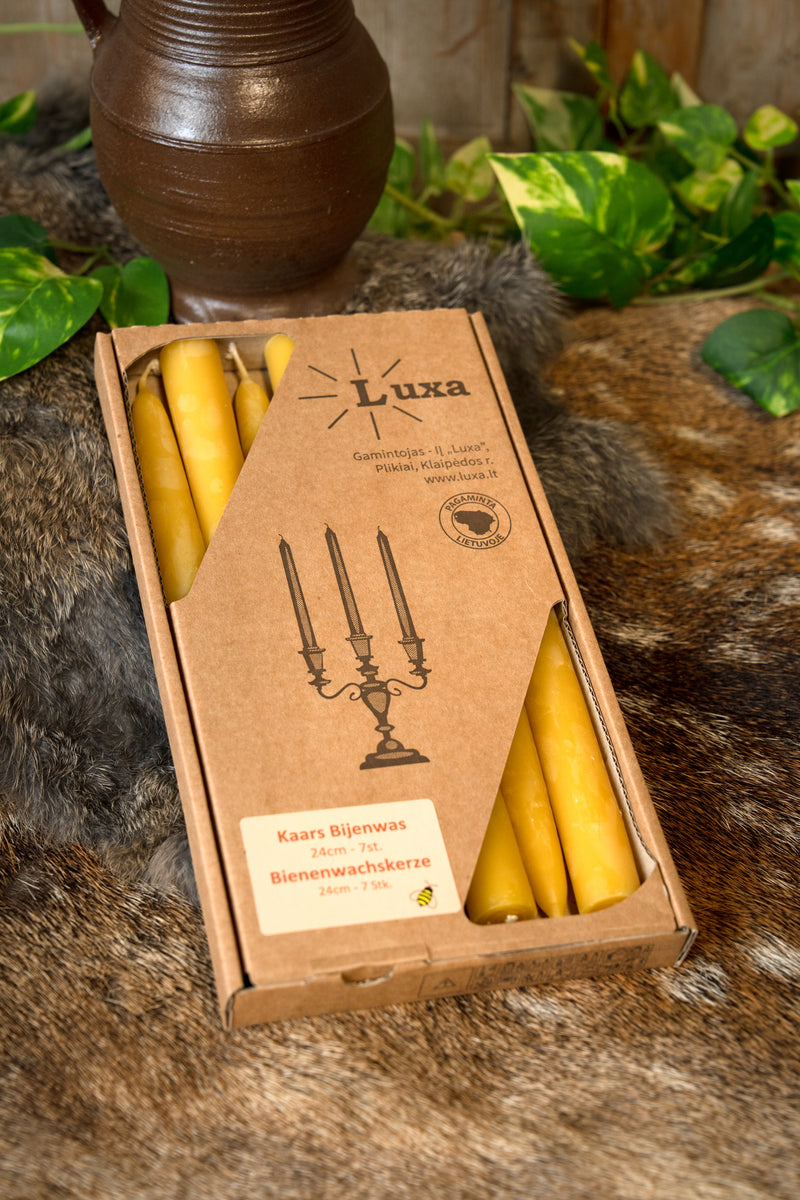Getauchte Bienenwachskerze 24 cm Set aus 7