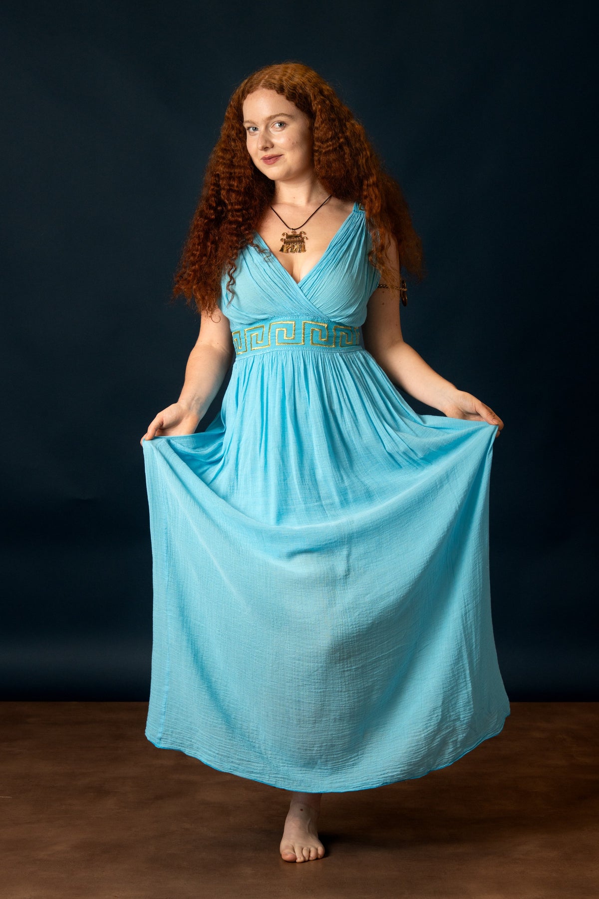 Goddess dress Penelope, turquoise