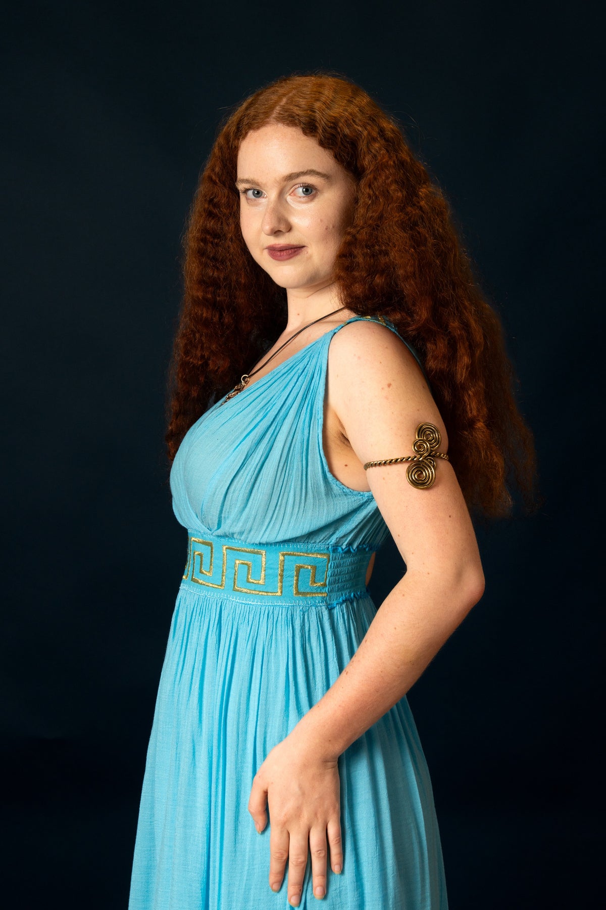 Goddess dress Penelope, turquoise