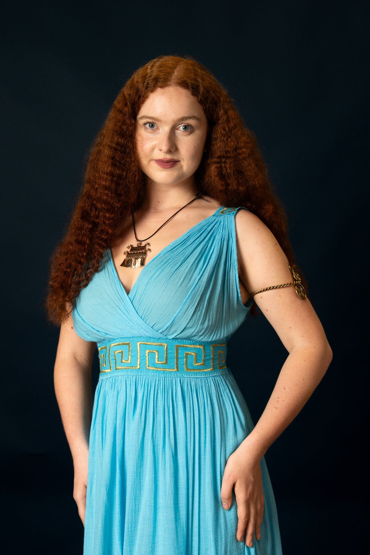 Goddess dress Penelope, turquoise