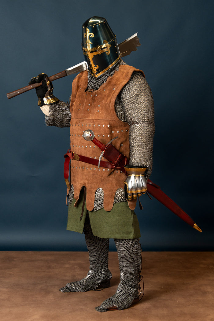 Hauberk with split, round rings - round rivets, 10 mm