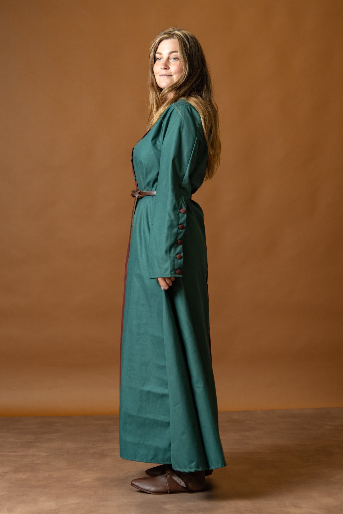 Medieval cotehardie Helena, red-green