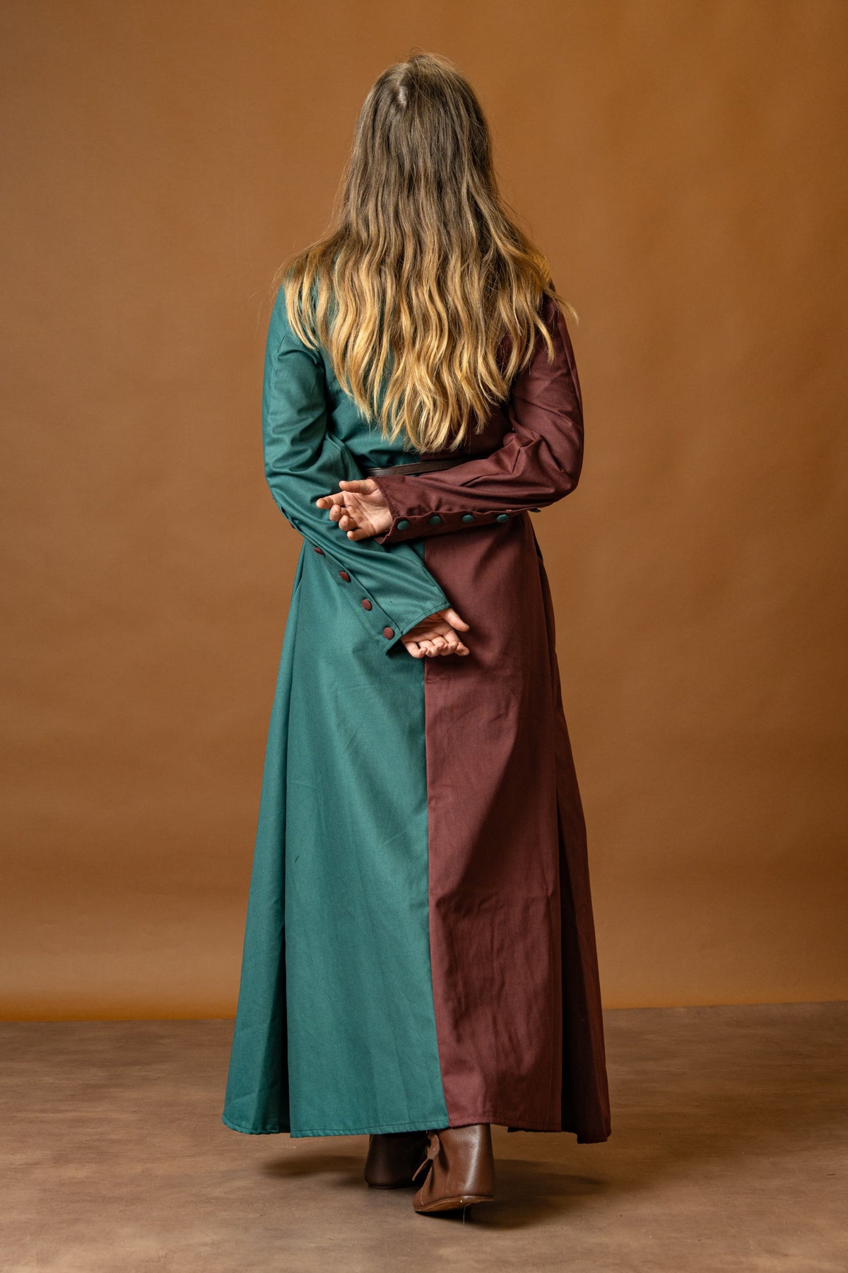 Medieval cotehardie Helena, red-green