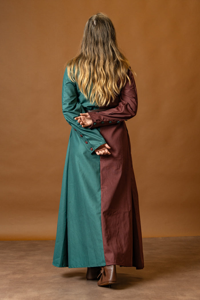 Medieval cotehardie Helena, red-green