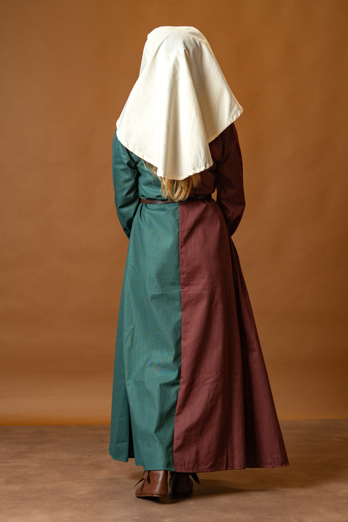 Medieval cotehardie Helena, red-green