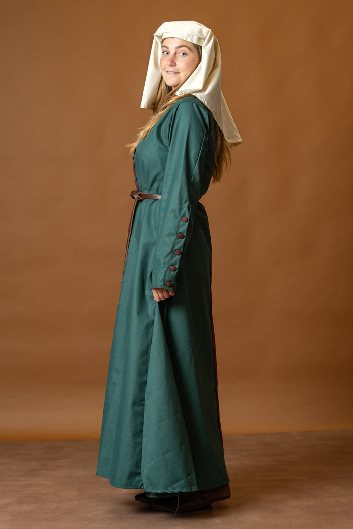 Medieval cotehardie Helena, red-green