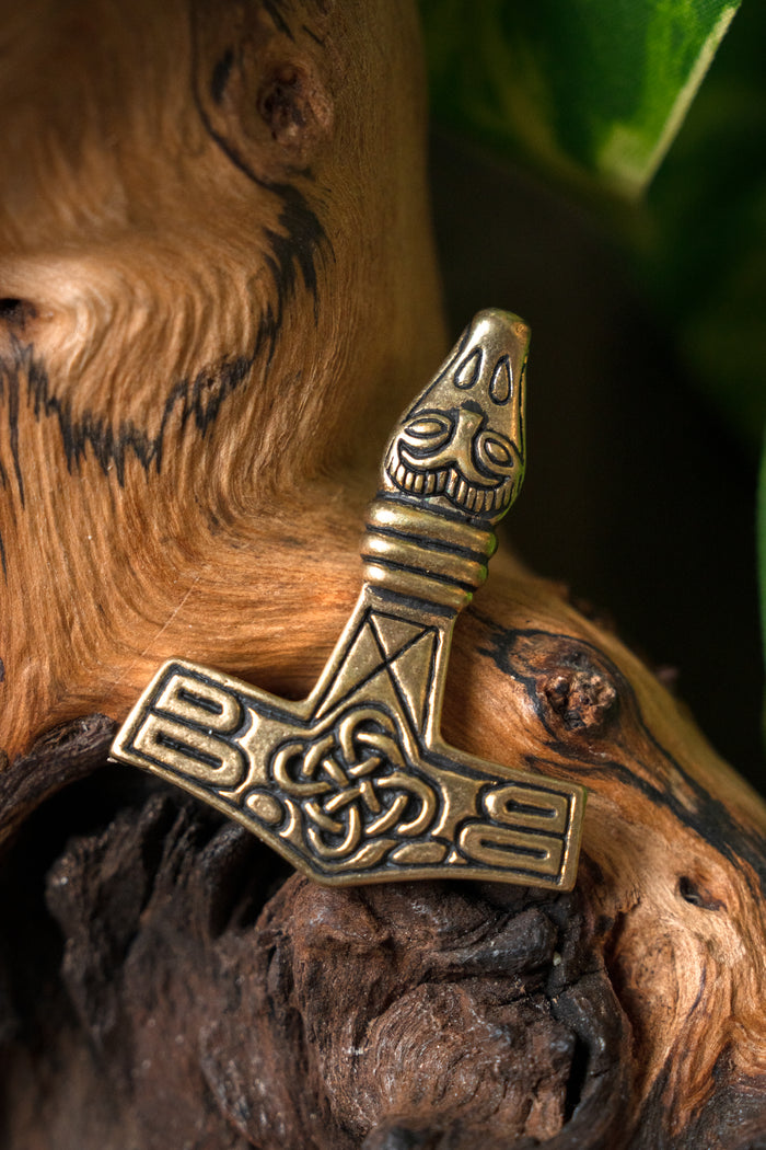 Thor's hammer with eagle head, bronze