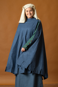 14th century cloak Bockstenman, heuke, wool, blue
