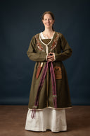 Viking kaftan Skadi, olive green, wool blend