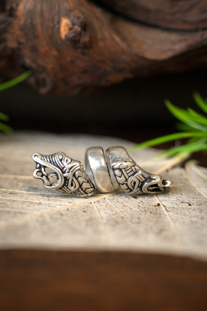 Viking beard bead Haithabu, silvered bronze