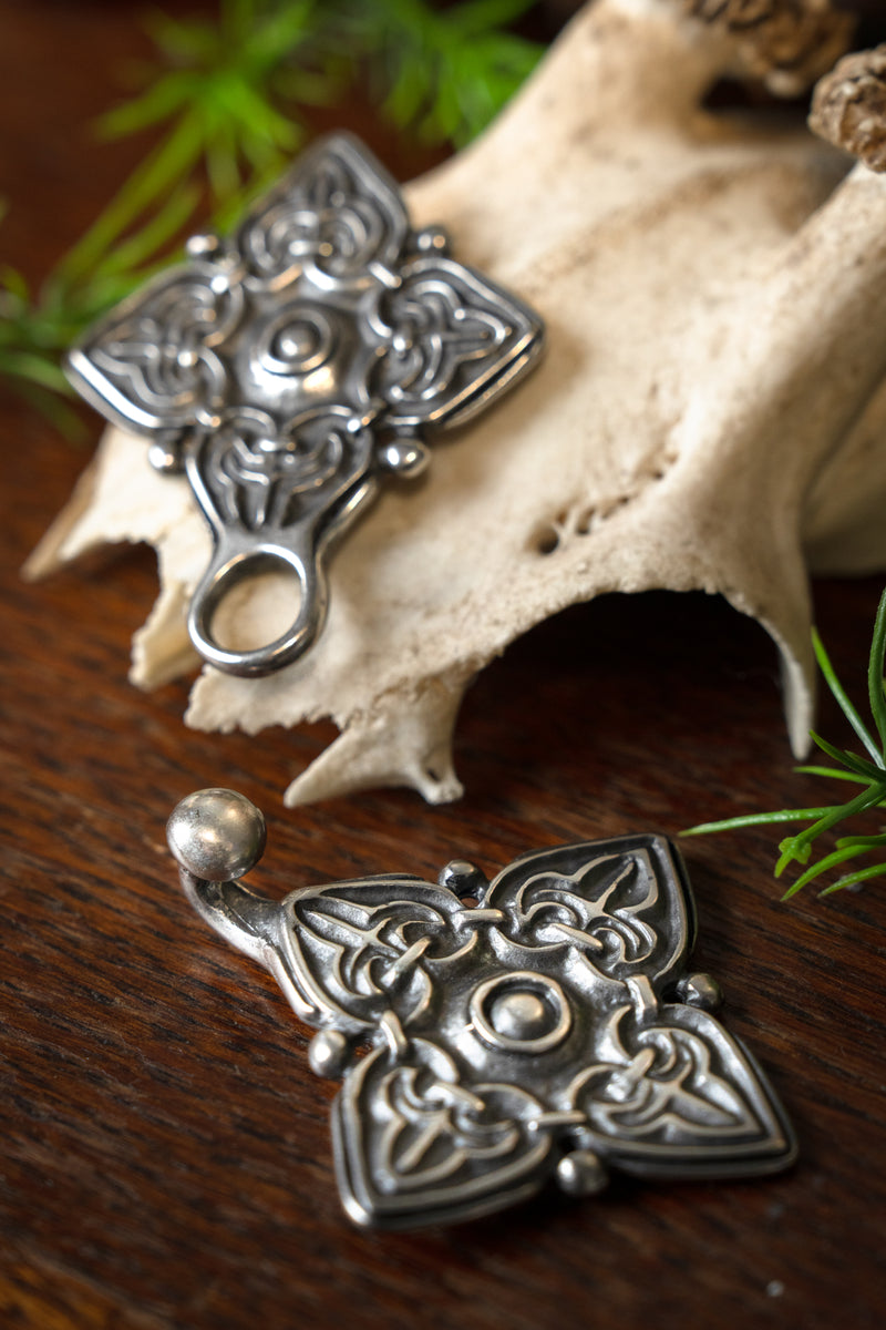 Fermoir de kaftan Rusvik, argenté, en zamak