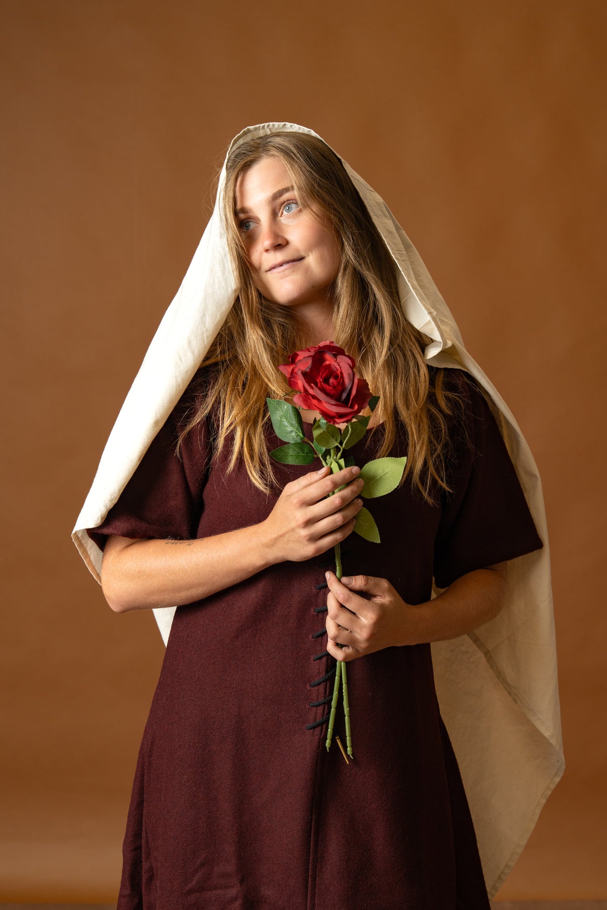 Medieval veil, 45x175 cm, cream