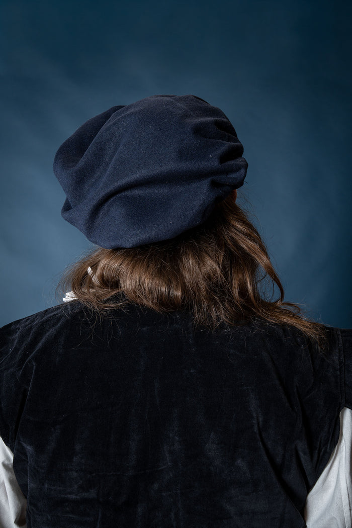 Beret Stefan, wool blend, blue
