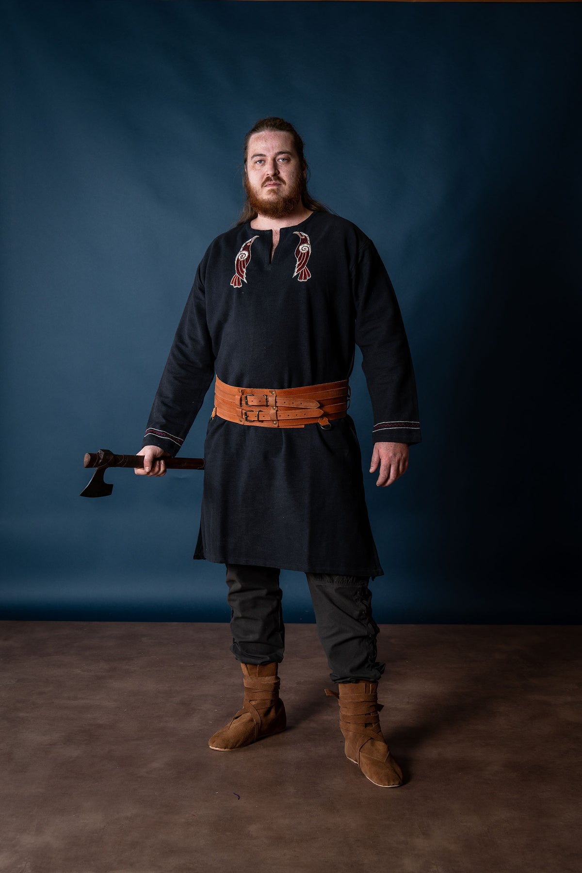 Viking tunic Hugin & Munin, black