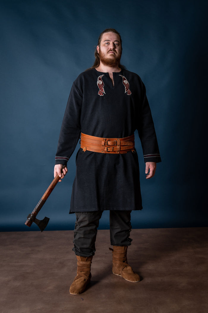 Viking tunic Hugin & Munin, black