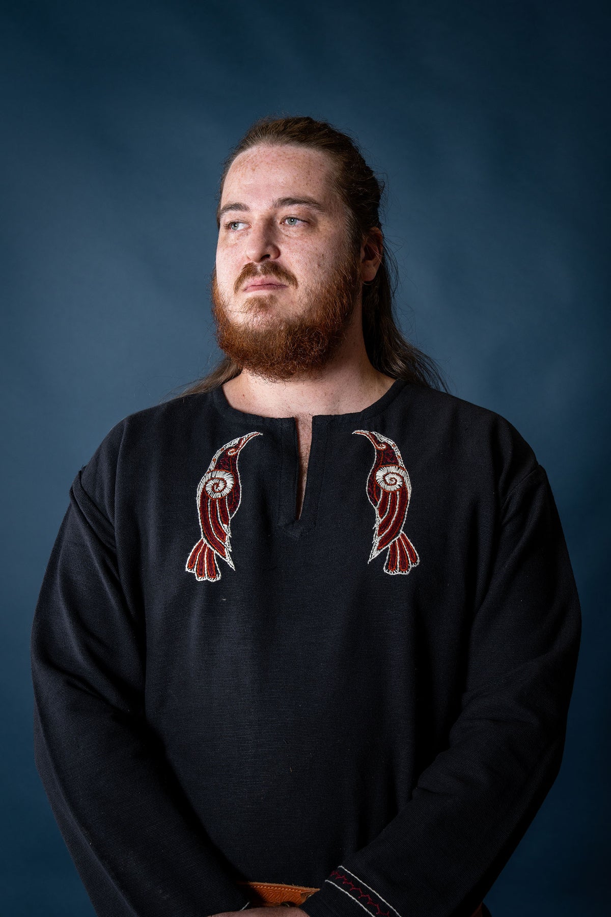Viking tunic Hugin & Munin, black