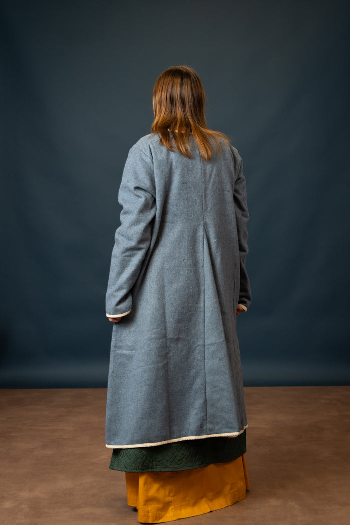 Viking kaftan Skadi, blue, wool blend
